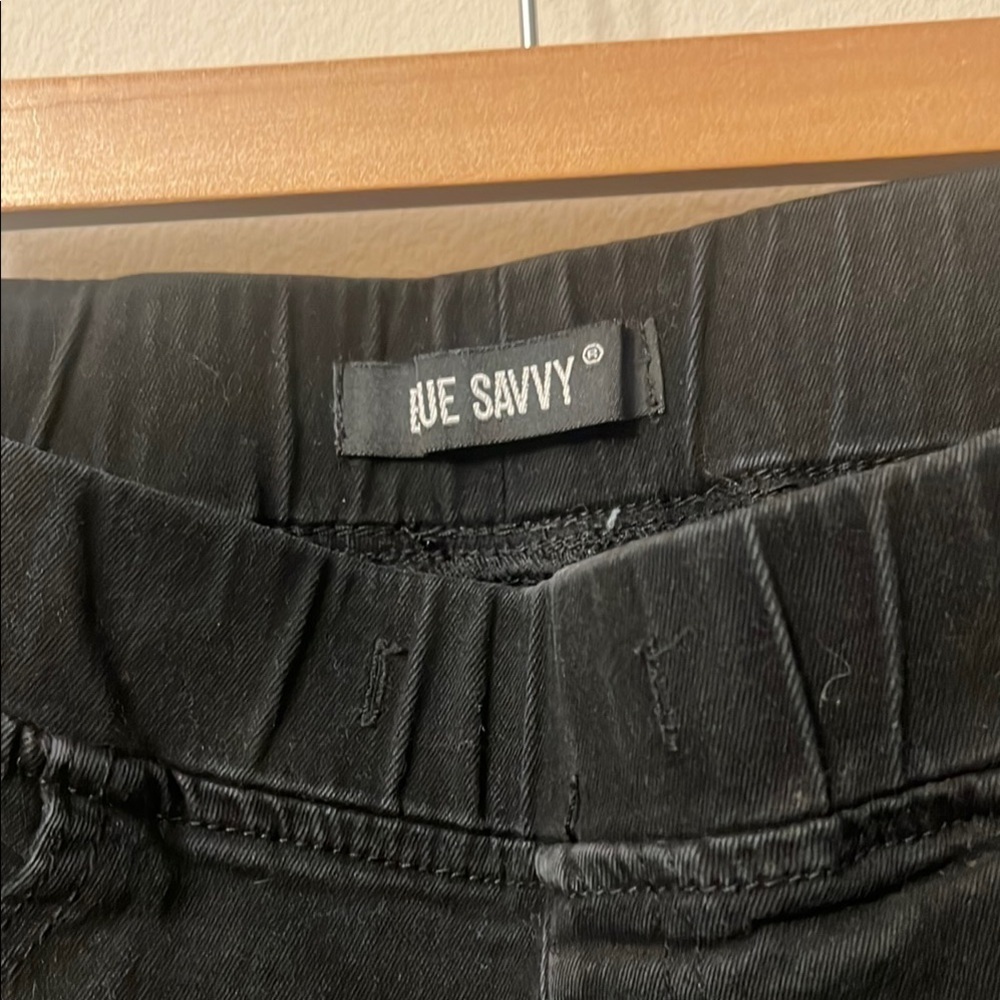 Savvy Black Jean Shorts Mid-Length Rolled Hem 331 - Picture 2 of 5